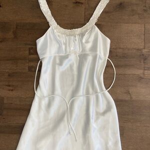 Linea Donatella White Satin Chemise with Lace